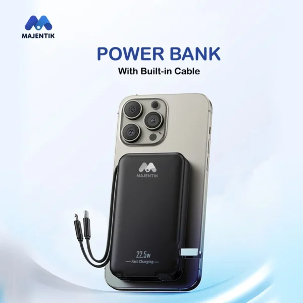 Majentik Power Bank MJ-31 10000mAh with Built-in Cables