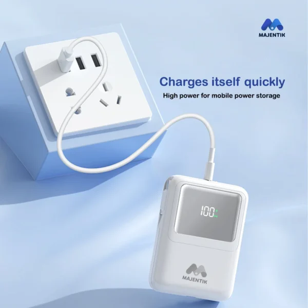 Majentik Power Bank MJ-28 10000 mAh with Wireless Charging & Digital Display