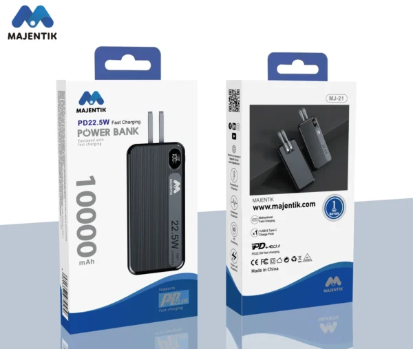 Majentik 10000mAh Compact Power Bank with 22.5W Fast Charging