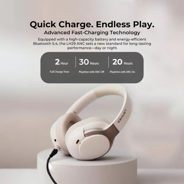 Lenyes Bluetooth 5.3 ANC HiFi 30H App-Control Headphones LH29