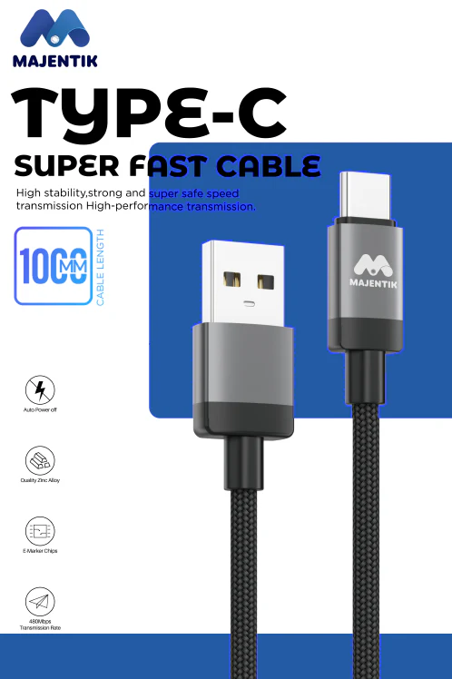 Majentik CL-021 USB TO Type-C Braided Charging & Data Cable