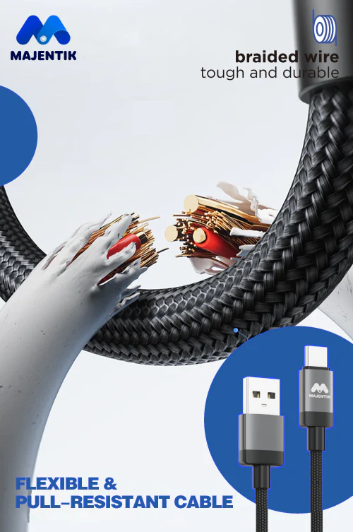Majentik CL-021 USB TO Type-C Braided Charging & Data Cable