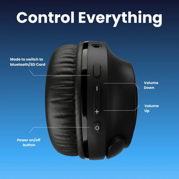 Majentik Foldable Wireless Headphones with Powerful Stereo Sound
