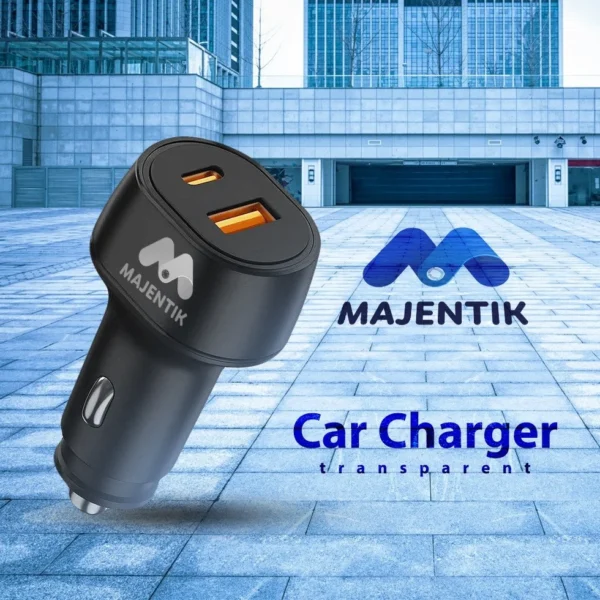 Majentik 48W Fast Car Charger with Fast Charging Data Cable