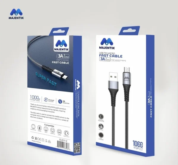 Majentik CL011-V USB to Micro USB Fast Charging Cable 30W
