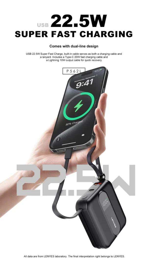 Lenyes 22.5W 10000mAh Power Bank P562L