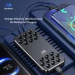 Majentik 10000mAh Power Bank with 4 Built-in Cables & Fast Charging