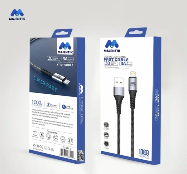 Majentik CL011-L USB to Lightning Fast Charging Cable 30W