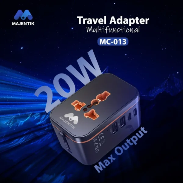 Majentik Universal Travel Adapter with Fast Charging Ports