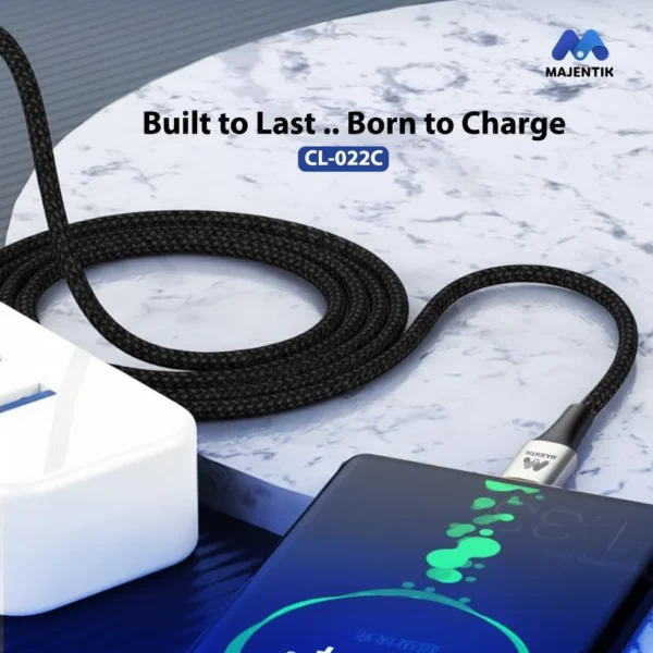 Majentik CL-022 Type-C To Type-C Braided Fast Charging & Data Cable 60W