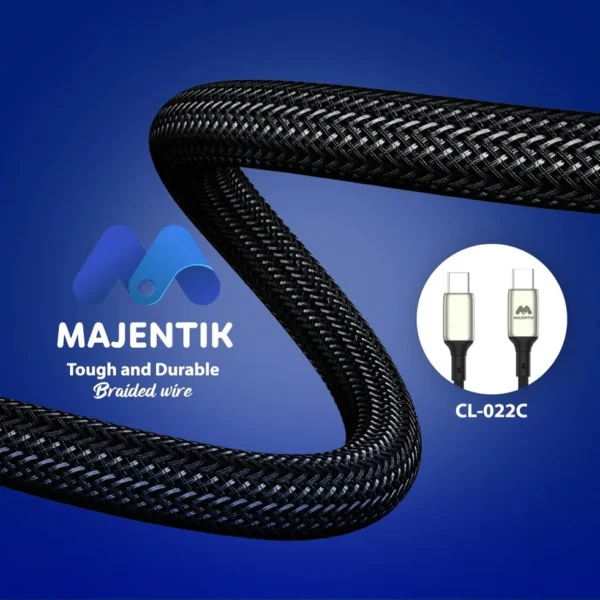 Majentik CL-022 Type-C To Type-C Braided Fast Charging & Data Cable 60W