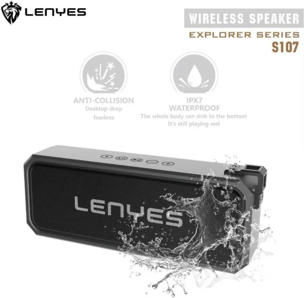 Lenyes Bluetooth 5.3 20W IPX6 Portable Speaker S107