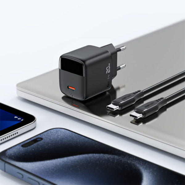 ACEFAST GaN 20W USB-C Wall Charger with LED Display and Cable A113