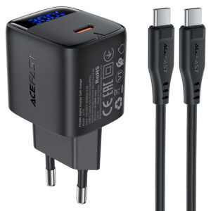 ACEFAST GaN 30W USB-C Wall Charger with LED Display and Cable A115