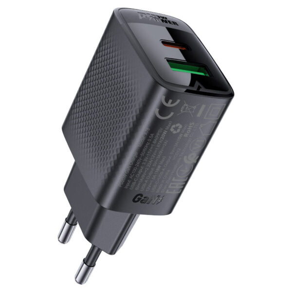 ACEFAST GaN 20W Dual-Port Shell Texture Wall Charger A78