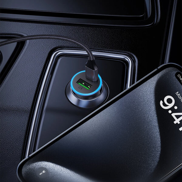 ACEFAST 65W Dual USB-C Aluminum Car Charger B15