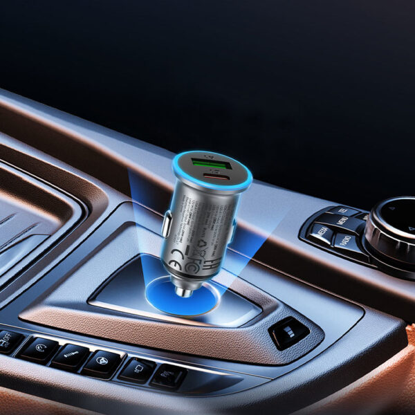 ACEFAST 65W Dual USB-C Aluminum Car Charger B15
