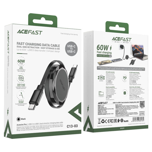 ACEFAST Charging Data Cable C13-03 USB-C to USB-C 60W