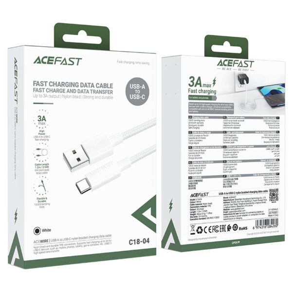 ACEFAST Charging Data Cable USB-A to USB-C C18-04
