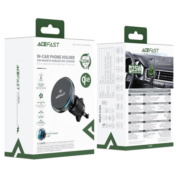 ACEFAST Qi2 25W Magnetic Wireless Charging Car Holder D61
