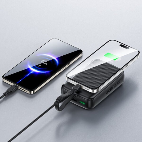 ACEFAST 20000mAh 22.5W Fast Charge Power Bank with Built-in Cable M14