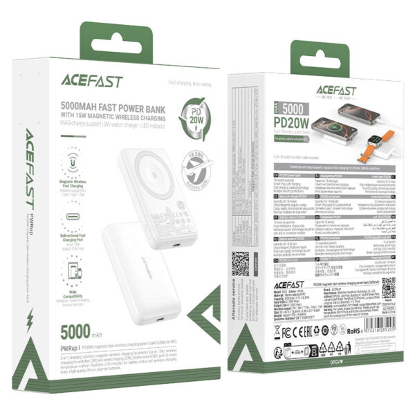 ACEFAST 5000mAh PD 20W Magnetic Wireless Power Bank M25