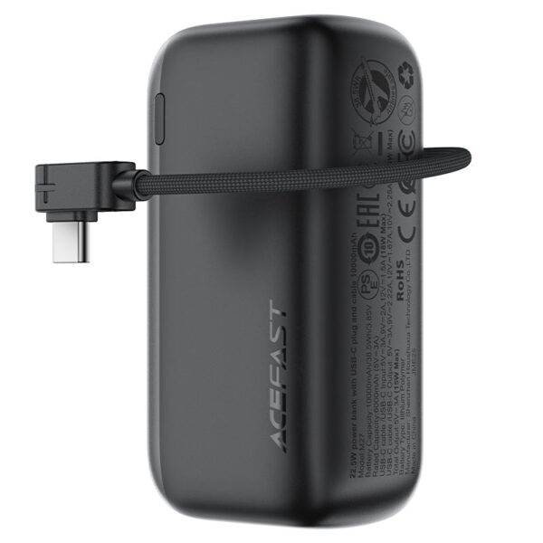 ACEFAST 10000mAh 22.5W Power Bank with Built-in Cable M27