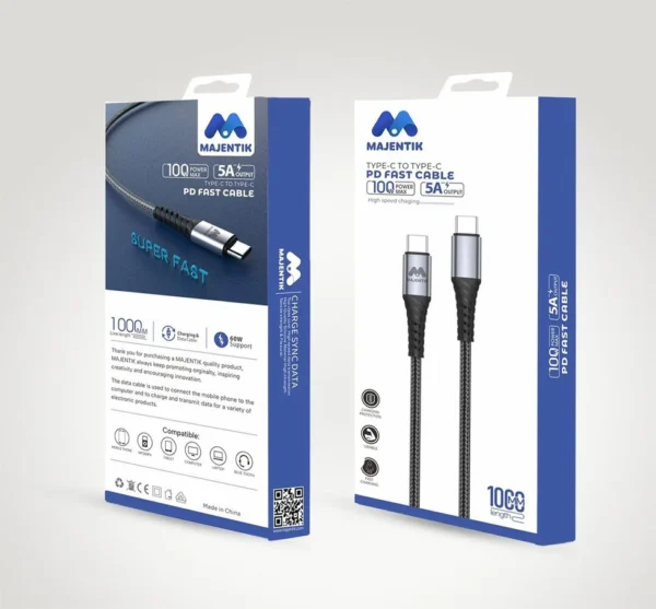 Majentik USB-C to USB-C PD  Fast Charging Cable 100W CL-001