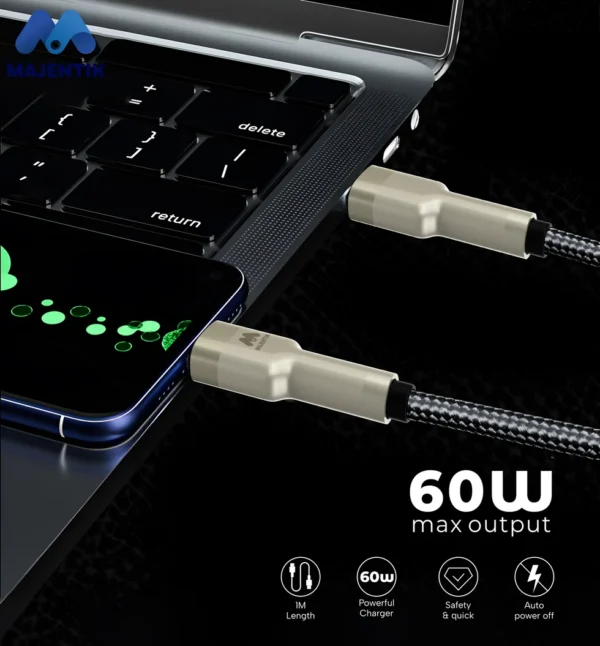 Majentik CL010-C USB-C to USB-C Fast Charging Cable 60W