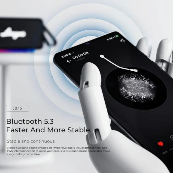 Lenyes Portable Bluetooth Speaker 40W HD Sound with RGB Lights and Power Bank S875