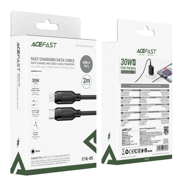ACEFAST C16-05 USB-C to Lightning Cable TPU 30W 2m