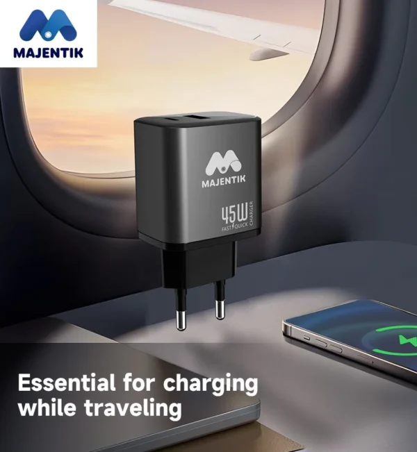 Majentik 45W GaN Fast Charger with USB & PD Ports