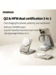 Momax 1-Charge Q.Port² Qi2 25W 3-in-1 Magnetic Wireless Charging Stand