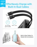 Anker Zolo Power Bank (20000 mAh, Built-In USB-C and Lightning Cable)30W