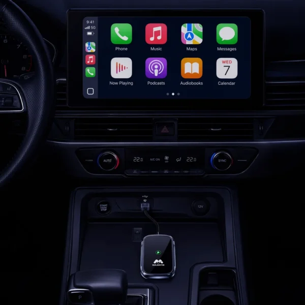 MAJENTIK Wireless Car Adapter for CarPlay & Android Auto