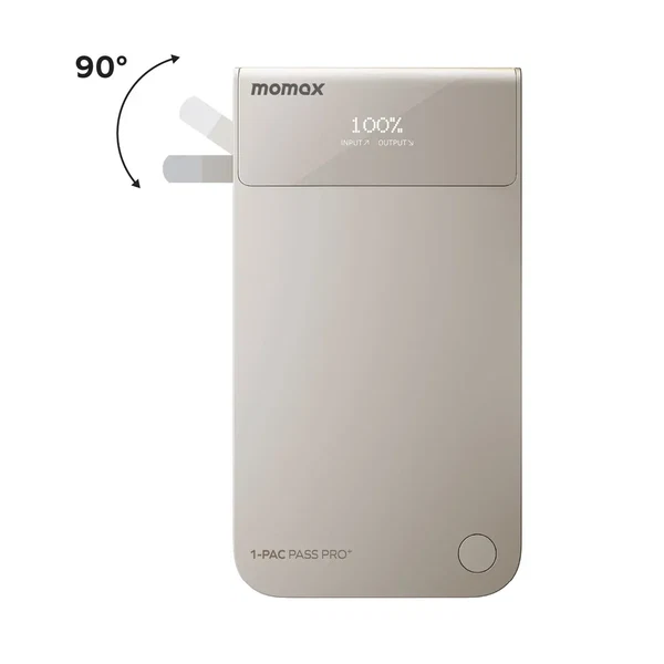 Momax 1-Pac Pass Pro⁺ 10000mAh 3in1 Hybrid GaN Battery Pack with Built-In Retractable Cable (45W)
