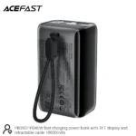 Acefast 10000mAh Fast Power Bank 45W with Retractable USB-C Cable & TFT Display PB0902