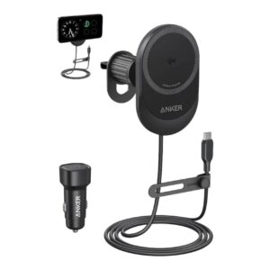 Anker MagGo Wireless Car Charger (Pad, Built-In USB-C Cable)