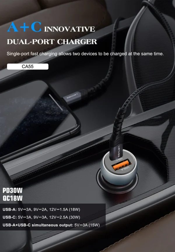 Lenyes 30W Mini Car Charger CA55