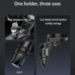 Yesido C180 – 3-in-1 Multifunctional Car Mount with Tray and Cup Holder
