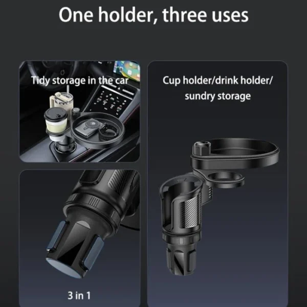 Yesido C180 – 3-in-1 Multifunctional Car Mount with Tray and Cup Holder