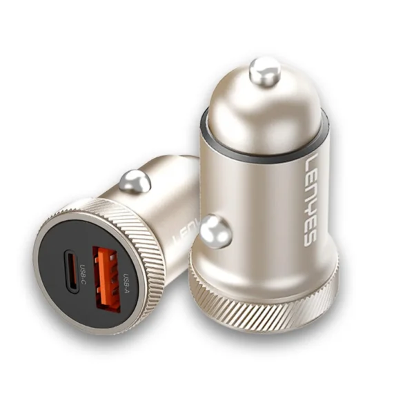 Lenyes 48W PD QC3.0 Dual-Port Mini Car Charger CA57