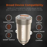 Lenyes 48W PD QC3.0 Dual-Port Mini Car Charger CA57