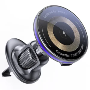 Yesido 15W Magnetic Wireless Charging Car Holder with Flowing Light C308