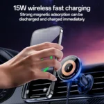 Yesido 15W Magnetic Wireless Charging Car Holder with Flowing Light C308