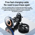 Yesido 15W Magnetic Wireless Charging Car Holder with Flowing Light C308