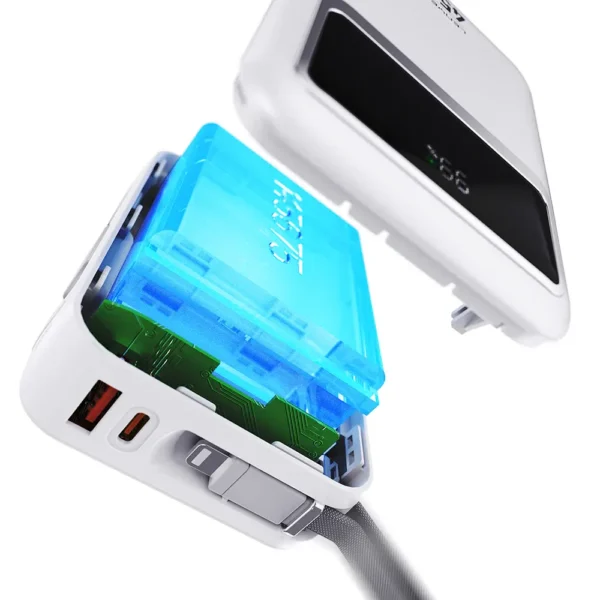 LENYES C04-A 5000mAh 45W Power Bank with 2 Built-in Cables