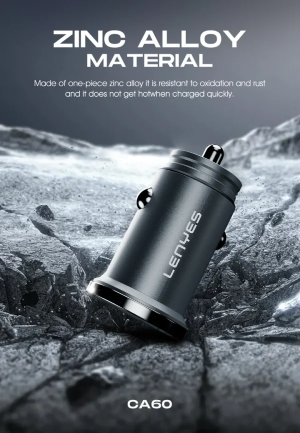 Lenyes 45W Type-C USB Dual-Port Mini Car Charger CA60