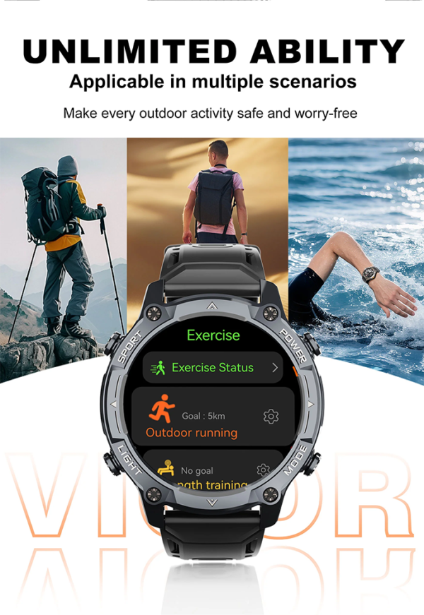 Lenyes VIGOR Smart Watch with Bluetooth 5.3 GPS and Health Tracking