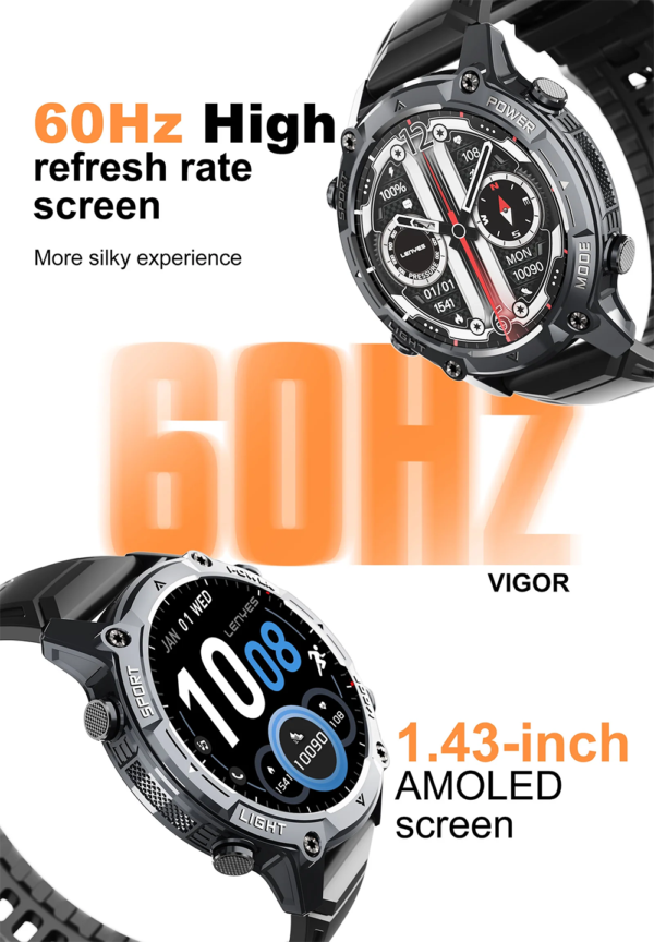 Lenyes VIGOR Smart Watch with Bluetooth 5.3 GPS and Health Tracking